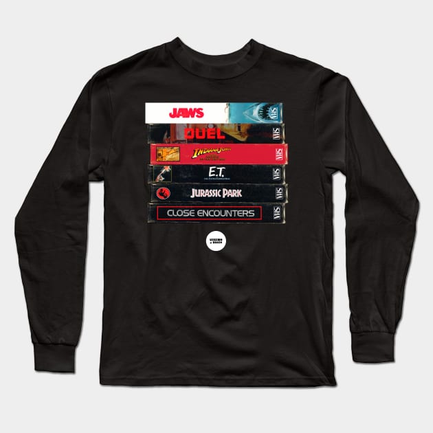 Spielberg VHS stack Long Sleeve T-Shirt by visionofbrain